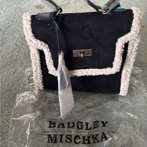 Badgley Mischka Black and White Satchel Bag
